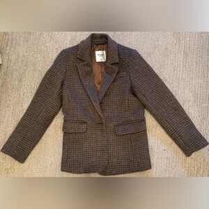 Abercrombie & Fitch Brown Checkered Blazer
